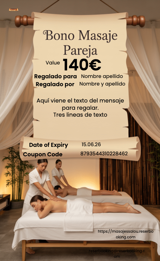 Masaje en pareja 80 MINUT PRECIO FIJO